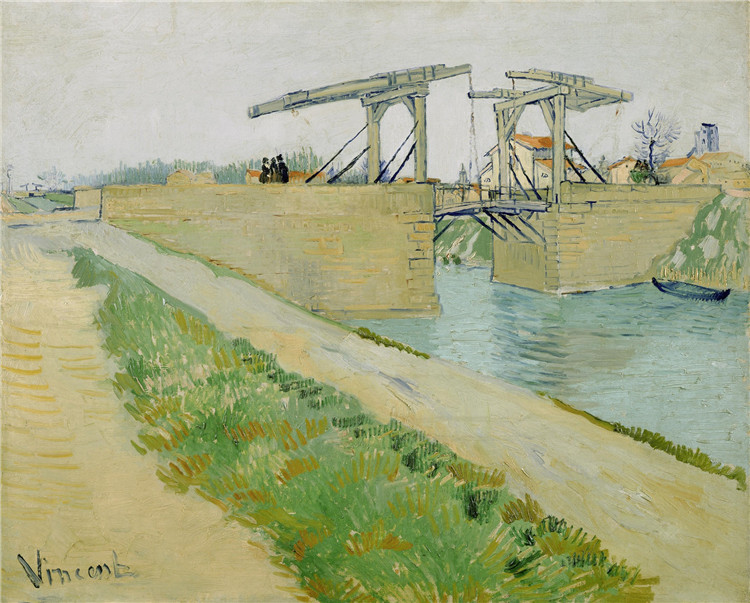 Langlois Bridge At Arles With Road Alongside The Canal